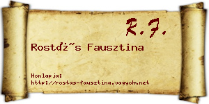 Rostás Fausztina névjegykártya